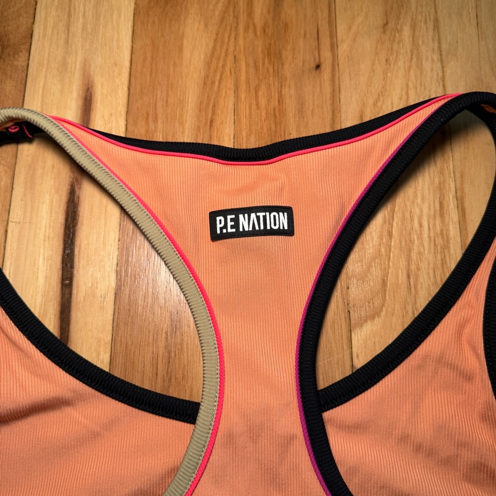 P.E Nation Peach Bloom Close Out Ribbed Racerback Tank Top - Picture 8 of 9
